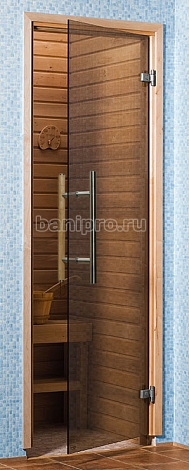 Дверь для сауны Andres Премиум Лайт 7x19, бронза