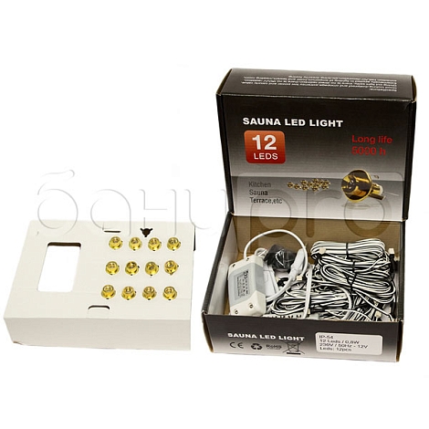 Светодиодный комплект для сауны SAUNA LED LIGHT 12 точек, золото