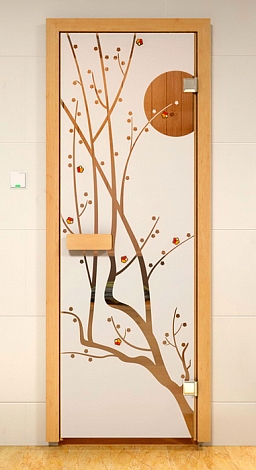 Дверь для сауны ALDO, 7х19, Сакура