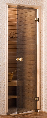 Дверь для сауны Andres 7x19, бронза "Эконом"