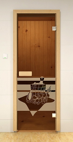 Дверь для сауны ALDO, 7х19, Банный день